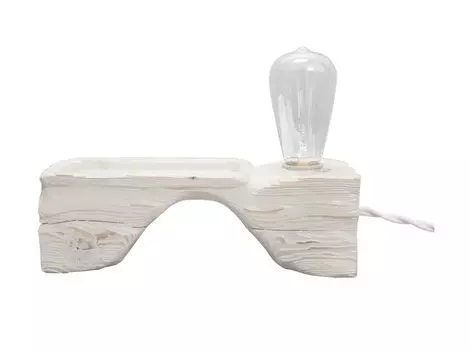 Настольный деревянный светильник bridge (ruwoo) белый 30x10x10 см.