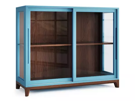 Низкая витрина case (the idea) голубой 120x100x45 см.