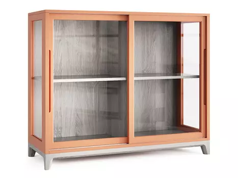 Низкая витрина case (the idea) оранжевый 120x100x45 см.
