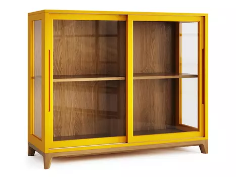 Низкая витрина case (the idea) желтый 120x100x45 см.