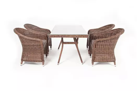 Обеденная группа латте-140 r (outdoor) коричневый 140x75x80 см.