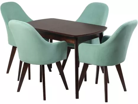 Обеденная группа стол и 4 кресла (столбург) коричневый 110x76x70 см.