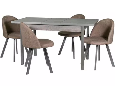 Обеденная группа стол и 4 стула (древпром) коричневый 140x75x68 см.