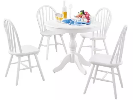 Обеденная группа стол и 4 стула (экомебель +) белый 127x74x90 см.