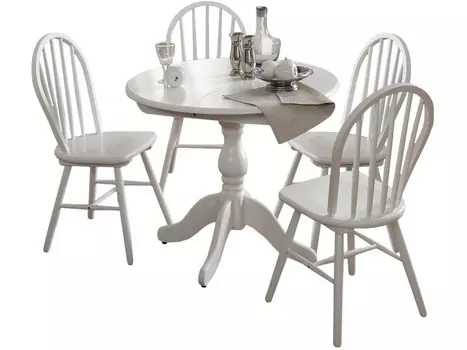 Обеденная группа стол и 4 стула (экомебель +) белый 127x74x90 см.