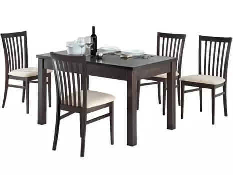 Обеденная группа стол и 4 стула (экомебель +) коричневый 180x75x80 см.