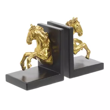 Ограничители для книг, набор 2шт crashed (to4rooms) золотой 23x15x9 см.