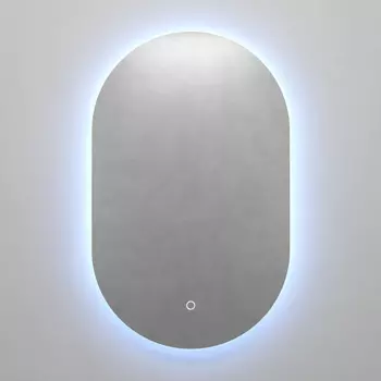 Овальное зеркало с холодной подсветкой nolvis nf led s с сенсорным включателем (genglass) серый 50x80x2 см.