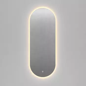 Овальное зеркало с тёплой подсветкой nolvis nf led m с сенсорным включателем (genglass) серый 50x135x2 см.