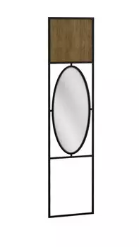 Панель для прихожей с зеркалом loft (r-home) черный 50x230x2 см.