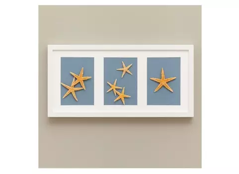 Панно с морскими звездами (wowbotanica) белый 52x25 см.