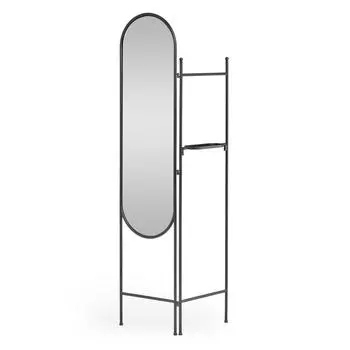 Перегородка с зеркалом vaniria (la forma) черный 82x183x10 см.