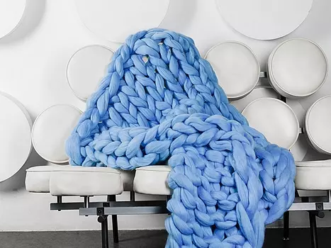 Плед zefir (zefir) синий 100.0x150.0 см.