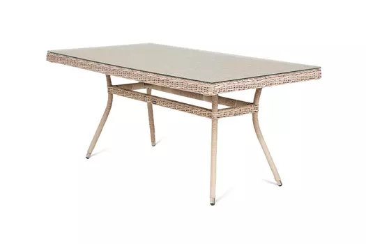 Плетеный стол латте (outdoor) бежевый 160x75x90 см.