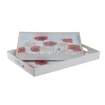 Поднос, набор 2 шт bless (to4rooms) белый 40x4 см.