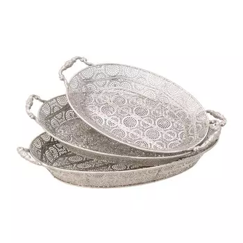 Поднос, набор 3 шт ceretlan (to4rooms) серебристый 49.0x5.0x32.5 см.