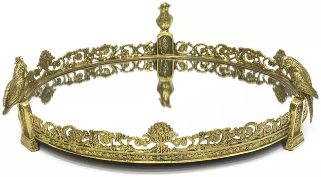 Поднос зеркальный (glasar) бронзовый 43.0x13.0x43.0 см.