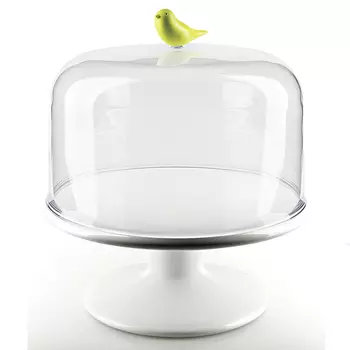 Подставка для сладостей sweet tweet с крышкой (qualy) прозрачный 26 см.