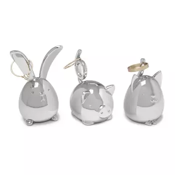 Подставки для колец squiggy 3 шт. (umbra) серебристый 3x4x5 см.