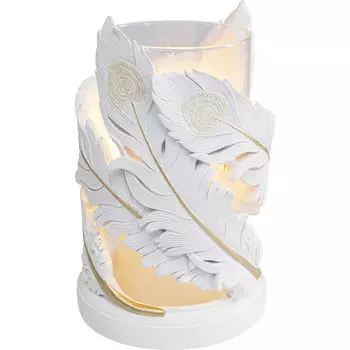 Подсвечник для греющей свечи feathers (kare) белый 13x20x13 см.