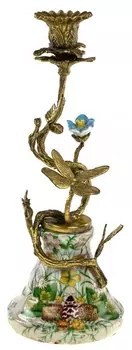 Подсвечник (glasar) зеленый 9.0x32.0x13.0 см.