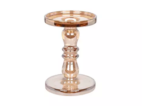 Подсвечник luster amber (ogogo) коричневый 18 см.