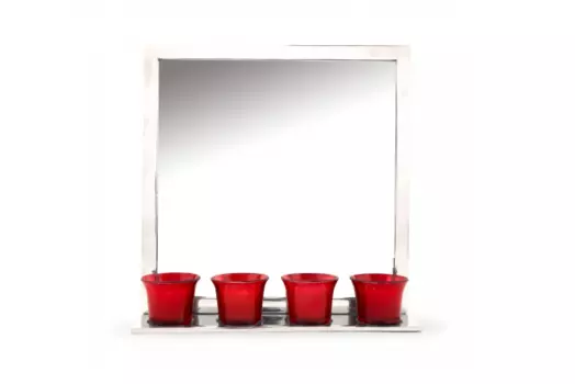 Подсвечник настенный token на 4 свечи (desondo) серебристый 31x8 см.