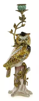 Подсвечник сова (glasar) коричневый 13.0x44.0x13.0 см.