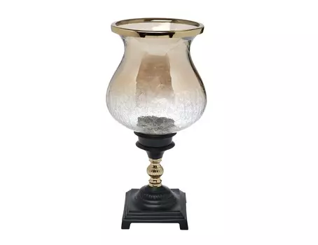 Подсвечник стеклянный шах на подставке (garda decor) прозрачный 19x40x19 см.