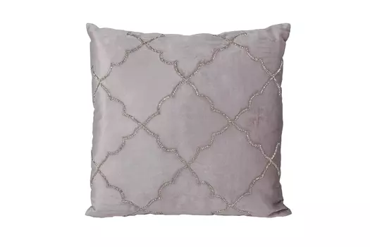 Подушка декоративная с бисером квадро (garda decor) розовый 45x45 см.