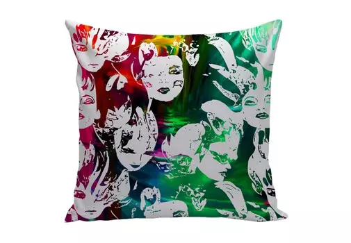 Подушка faces by jirka svetlik (icon designe) мультиколор 40x40 см.