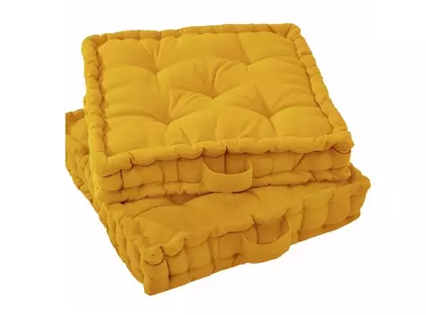 Подушка напольная (laredoute) желтый 38x38x10 см.