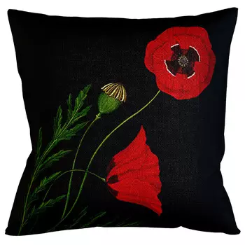 Подушка «ночной сад», версия 3 (object desire) черный 45x45 см.