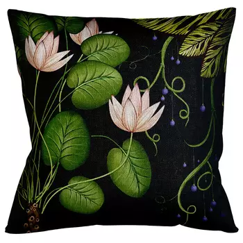 Подушка «тропический лес», версия 4 (object desire) черный 45x45 см.