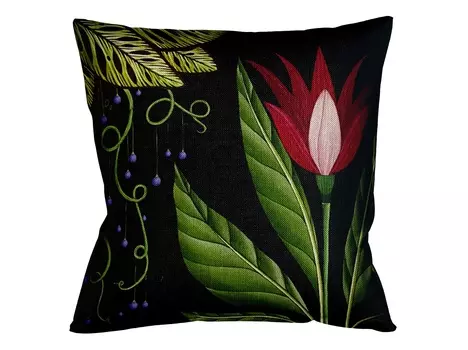 Подушка тропический лес , версия 5 (object desire) черный 45x12x45 см.