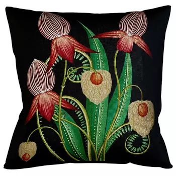 Подушка «тропический лес», версия 9 (object desire) черный 45x45 см.