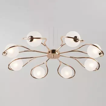 Подвесная люстра camomile (eurosvet) золотой 90 см.