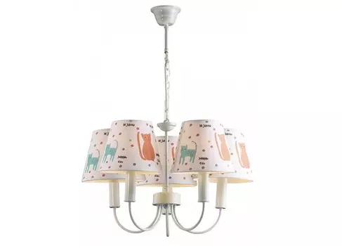 Подвесная люстра cats (odeon light) белый 42 см.