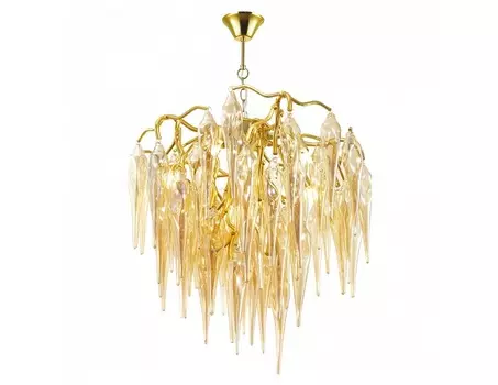 Подвесная люстра foscara (odeon light) золотой 170 см.