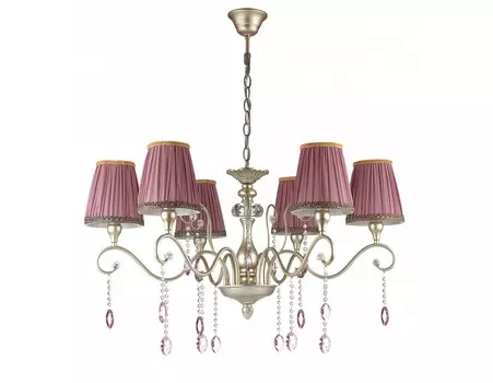 Подвесная люстра gaellori (odeon light) розовый 121 см.