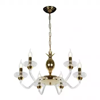 Подвесная люстра ilamp flo (ilamp) золотой 43 см.