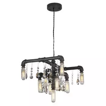 Подвесная люстра lussole loft 9 lsp-9379 (lussole) коричневый 400x380 см.