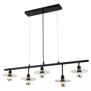 Подвесная люстра lussole loft cranbrook lsp-8254 (italline) черный 910x200 см.