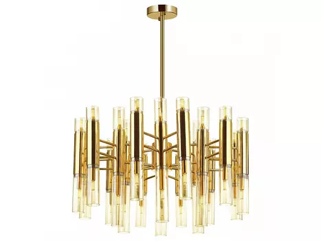 Подвесная люстра peka (odeon light) золотой 104 см.