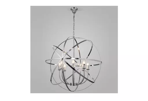 Подвесная люстра santi (eurosvet) серебристый 70 см.