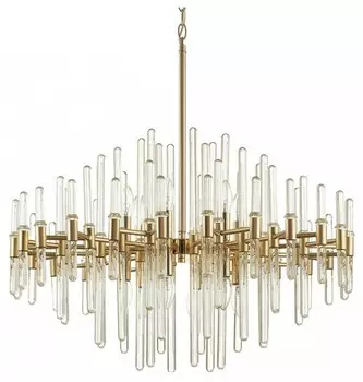 Подвесная люстра stika (odeon light) золотой 70 см.