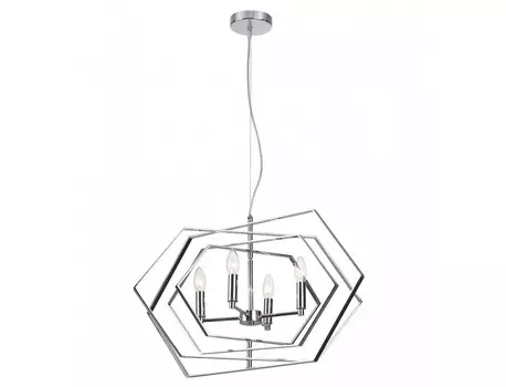 Подвесная люстра stolla (odeon light) серебристый 160 см.