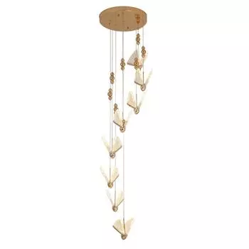 Подвесная светодиодная люстра kink light баттерфляй 08444-8a,33 (kink light) золотой 2500 см.