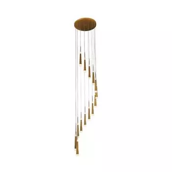 Подвесная светодиодная люстра kink light рэй 6114-15a,33 (kink light) золотой 3000 см.