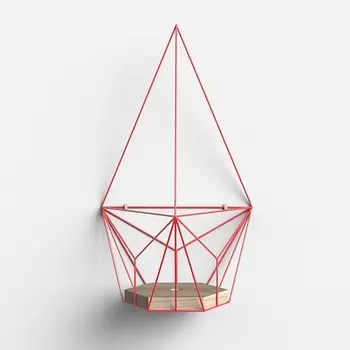 Подвесное кашпо шаттл в красном цвете (archpole) красный 28x48x24 см.